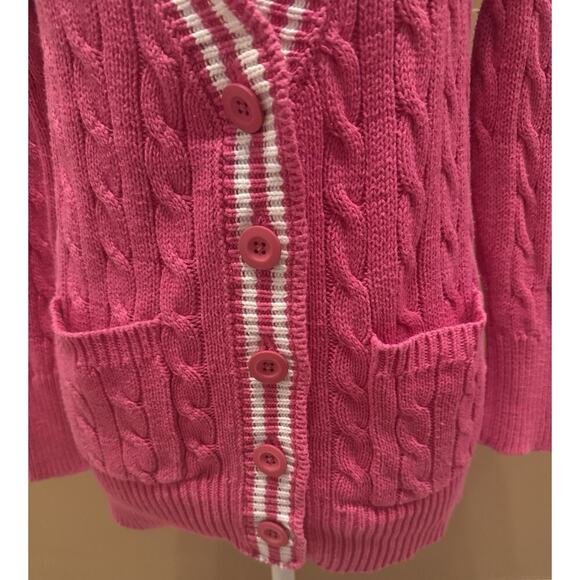 VS Y2K Varsity Sweater Bright Pink Preppy Barbiecore Academia Nerdy Size L - Picture 4 of 11